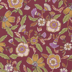Printed Cotton MALANA Plum / Green
